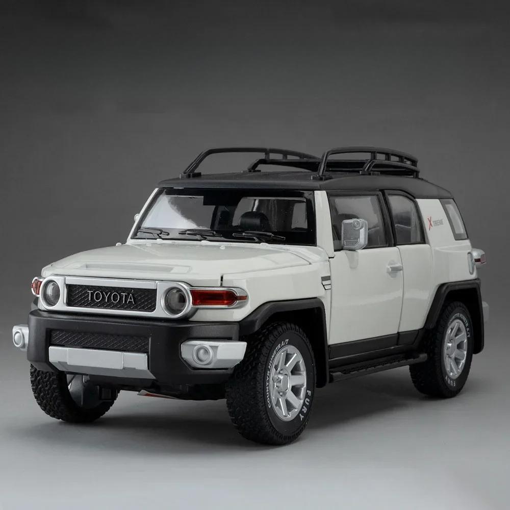 1:24 FJ Cruiser Prado LC250 Car Model Toy Metal Diecast Sound Light Shock Absorption Off-road Vehicle Simulation Boys Gifts