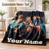 Foo Fighters Custom Name Flannel Throw Blanket Soft Warm for Sofa Bed Indoor Home Use