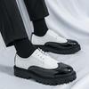 Студия внешней торговли мужские маленькие белые кожаные туфли британский стиль костюм лоферы на одной педали толстая подошва внутренняя высота увеличивающая обувь-маффины