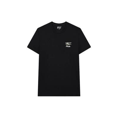 Fun Logo Print Sports Crew Neck T-Shirt Men Tops Black F11M138151FBK