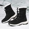 Зимние Большие размеры Нескользящие износостойкие модные и мягкие теплые уличные высокие зимние сапоги из хлопка женские ботинки 35-42