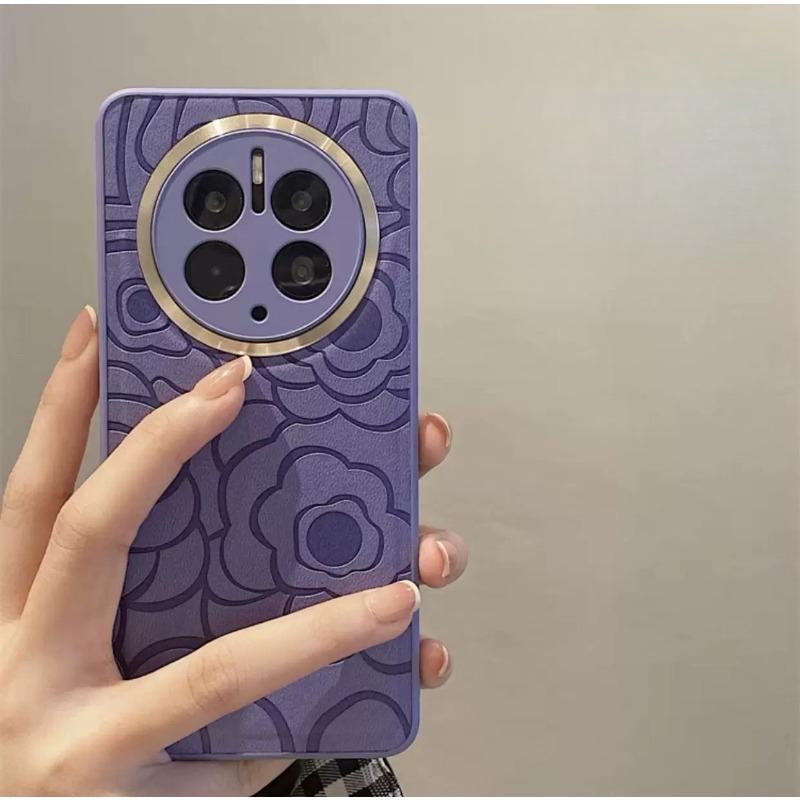 Подходит для кожаного чехла для телефона Huawei Mate70pro 'Камелия', Металлическое зеркало, Защитный чехол с полной упаковкой HONOR 200, Magic7