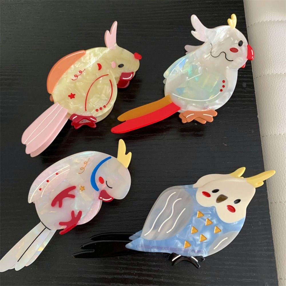 Cute Cartoon Animal Shark Clip Parrot Bird Hair Claw Sweet Acetic Acid Hair Claw Girls