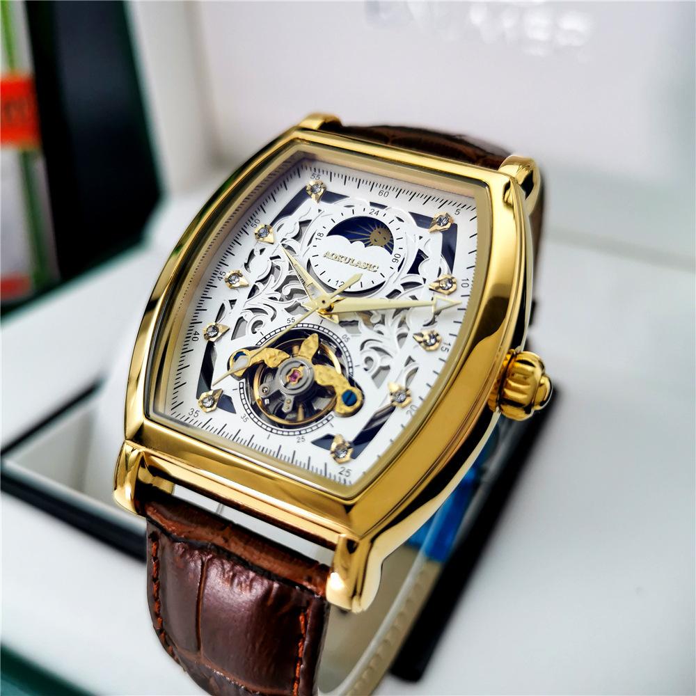Men's Fully Automatic Mechanical Watch Rhinestone Fashion Men's Watch Butterfly Buckle Watch