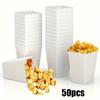 50pcs Pure White Popcorn Boxes Container Birthday Guests Treat Bags Wedding Bridal Packaging Box Wedding Gift Box Wedding Stuff Clearance