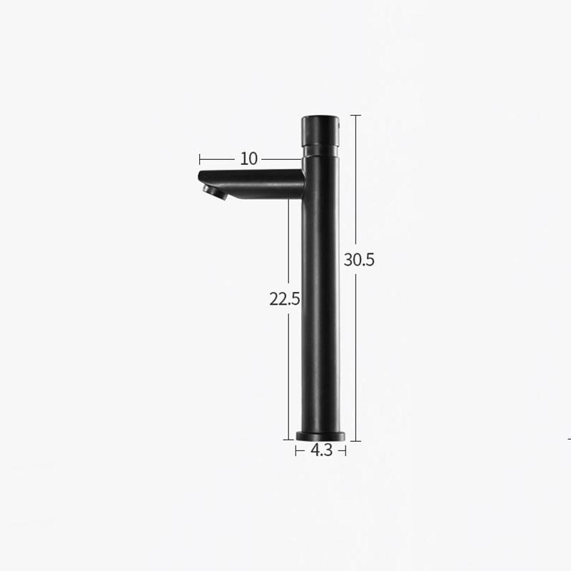 Black 304 Stainless Steel Bathroom Basin Faucet Pressure Public Toilets Washbasin Faucet Single Cooling Delay Sink Faucet