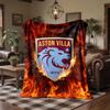 Aston Villa Football Print Flannel Blanket Soft Warm Sofa Bed Throw Blanket For Home Office Bedroom