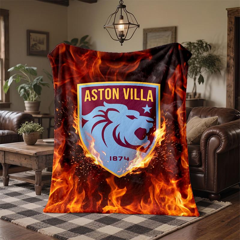 Aston Villa Football Print Flannel Blanket Soft Warm Sofa Bed Throw Blanket For Home Office Bedroom