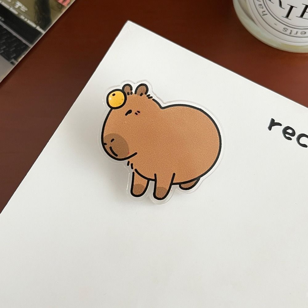 Милая брошь капибара, значок капибары в виде животного, мультяшная акриловая булавка капибара для девочек