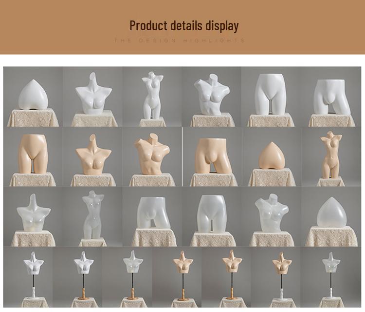 Unisex Half-Body Plastic Mannequin for Underwear Display