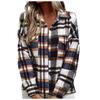 Женская модная клетчатая свободная повседневная осенняя и зимняя куртка с длинными рукавами