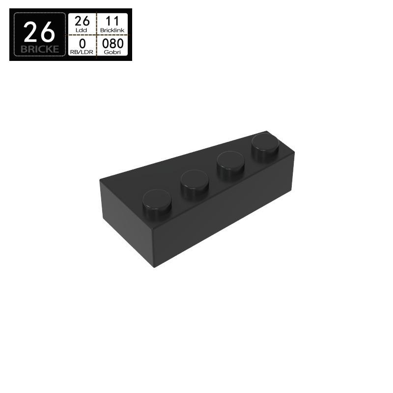 BRICKE 4x2 Left Wedge Brick - Compatible with LEGO 41768 Blocks, DIY Educational Loose Parts