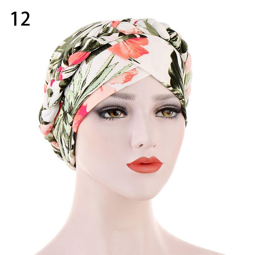 Принт Мягкая Хлопковая Шапка Бини Раковые Химиотерапевтические Шапки Повязка на Голову Женский Мусульманский Тюрбан Женская Коса Хиджаб