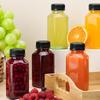 6 шт. Многоразовые прозрачные пластиковые бутылки для сока с крышками, Для напитков, смузи, молочных коктейлей, Контейнеры для хранения в холодильнике