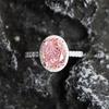 High Carbon Diamond Pink Diamond 7 * 9mm Ring Female European and American Ins Hot Selling Product