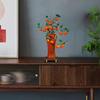 Exquisite Copper "Persimmon with Natural Lacquer Finish" Statue (GREEN) | New Chinese Style Feng Shui Decor for Wealth & Harmony, Perfect Home or