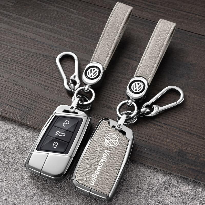 For VW Volkswagen Jetta MK5 Golf Alloy Leather Car Smart Remote Key Case Fob Cover Protector Shell For Volkswagen VW Magotan Pas