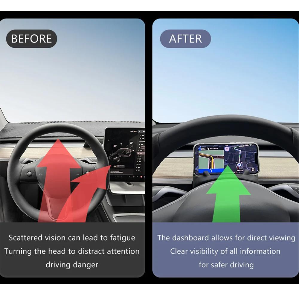 Steering Wheel Front Storage Box Silicone Phone Holder Glasses Storage for Tesla Model 3 2020-2025 Y 2020-2025 Car Accessories