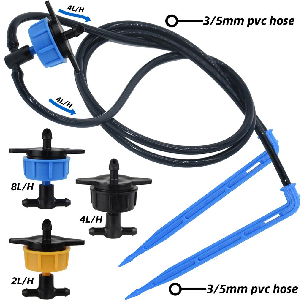 Набор для капельного полива Kesla 10-100 м 4-ходовой 2-ходовой 8 л Капельная стрелка Шланг 3/5 мм Система полива Капельница Дождеватель Посадка в горшки Теплица
