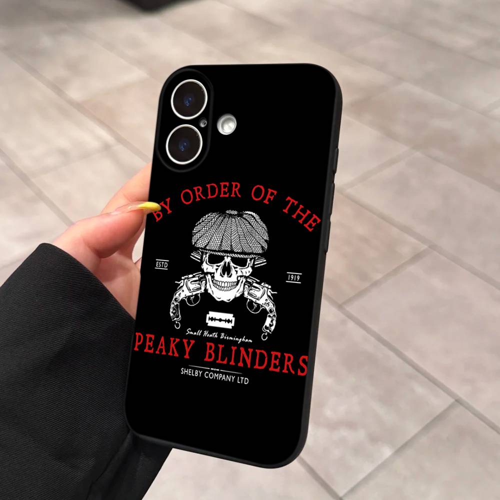 Чехол для телефона P-Peaky-S B-Blinders Для IPhone 17 16 15 14 13 12 11 Pro Max Plus Mini Мягкий Черный Чехол