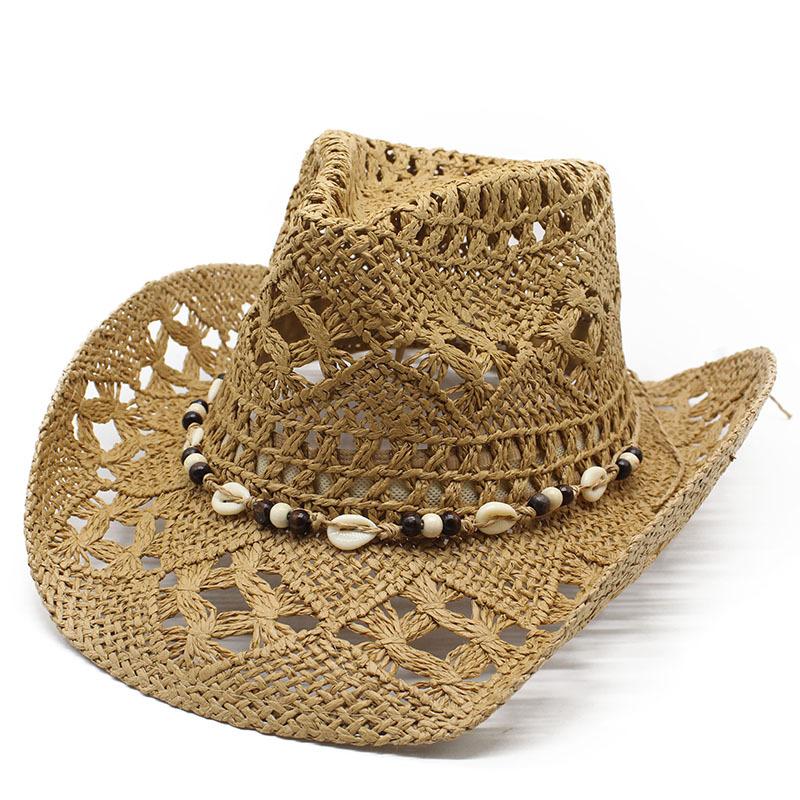Xia Maran Hollow Western Denim Straw Jazz Top Hat Hat Uped By Brim Защита от солнца Соломенная шляпа