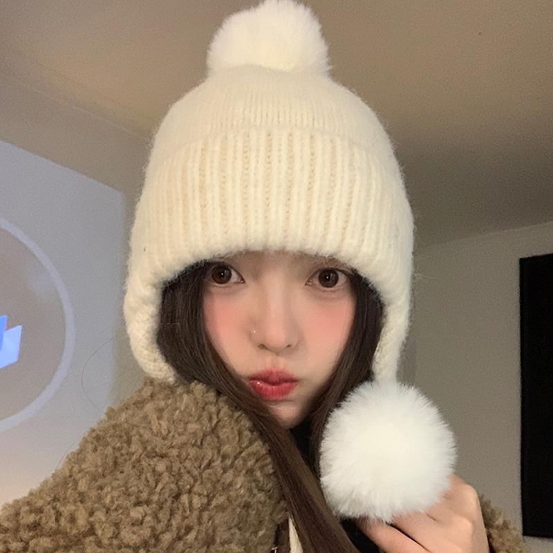 Women'S Knitted Hat Autumn And Winter Warm Earmuffs Korean Style Hat