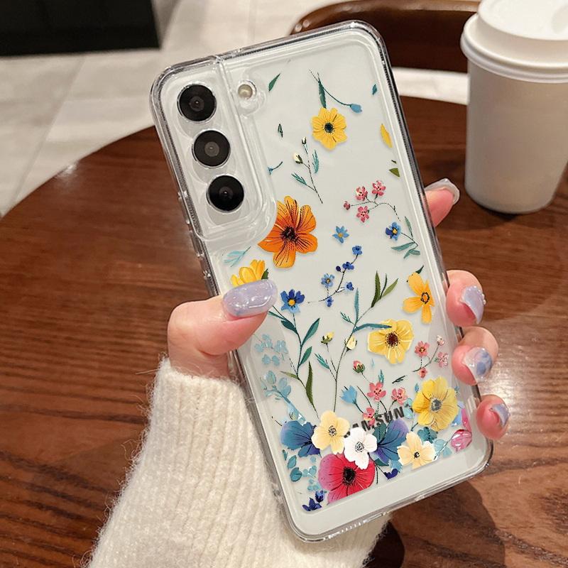 Чехол для телефона с цветными лозами для Samsung S25 Ultra S24 FE S23 A56 A36 A55 5G A16 A25 A35 A33 A54 S22 Plus, противоударный, прозрачный, силиконовый чехол