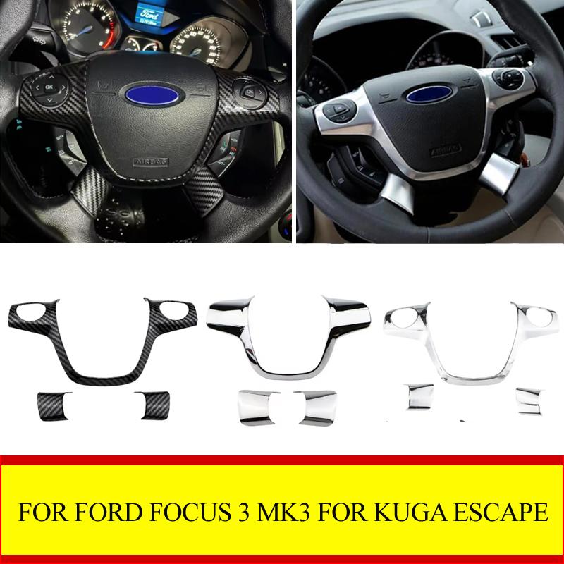 Наклейка-декоративная накладка на руль автомобиля с пайетками для Ford Focus 3 MK3 2012-2014 для KUGA Escape 2013-2015 Аксессуары VDKS1