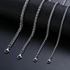 Cool Choker Silver Color Braided Wheat Chain Metal Collar Stainless Steel Necklace Heavy Link