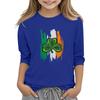 Детская повседневная футболка с принтом в виде воротника с надписью «Св. Патрик» и рукавами длиной 7 минут
