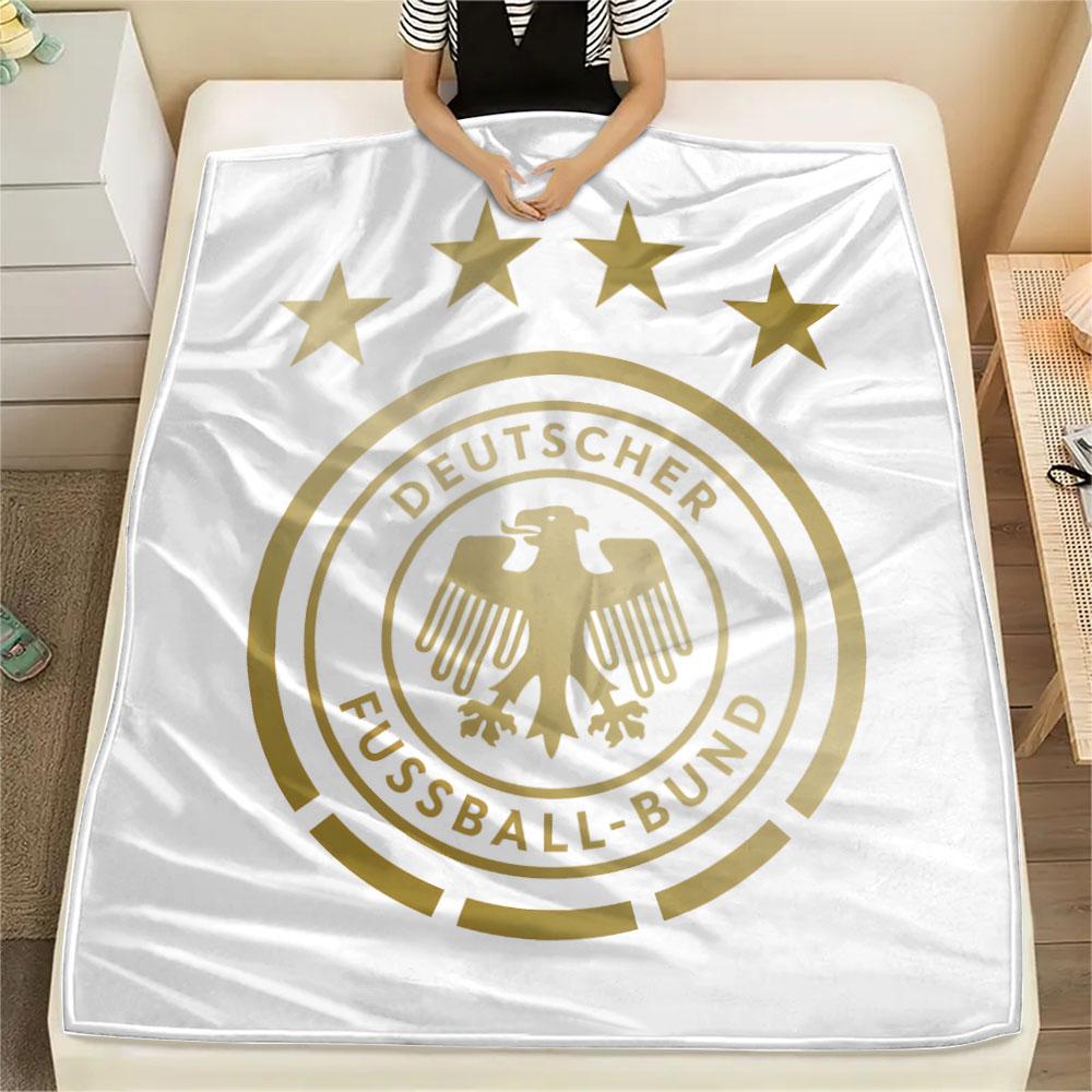 Germany National Team DFB Printed Flannel Blanket, soft throw for bedroom sofa, washable,soccer fan merchandise, great gift.
