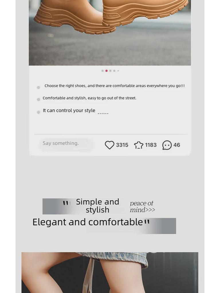 Korean Women's Waterproof, Non-Slip Rain Boots with Warm Cotton Lining & Thick Soles for Outdoor Camping