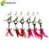 4models 5pcs/lot HENGJIA Feathered Hook Metal Spoon Lure