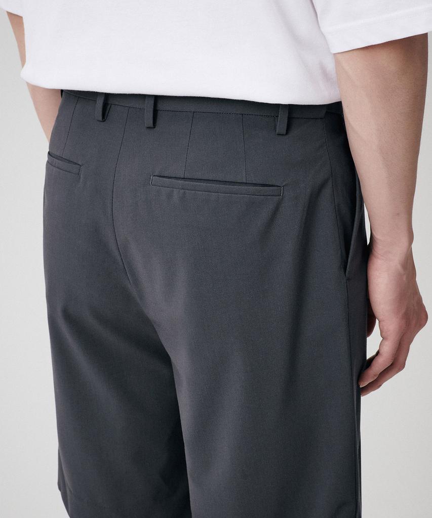 MUSINSA STANDARD [Cooltandard] Hidden Banding Half Slacks [Gray]