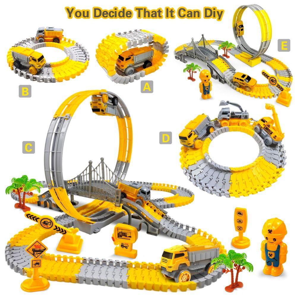 Puzzle Toys Electric Track Toy Climbing Track Kids Car Engineering Birthday Gift