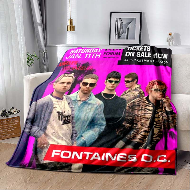 Фонтейнс, округ Колумбия. Плюшевое одеяло ROCK ROLL MUSIC, Подходит для гостиной и спальни, Теплое и мягкое.