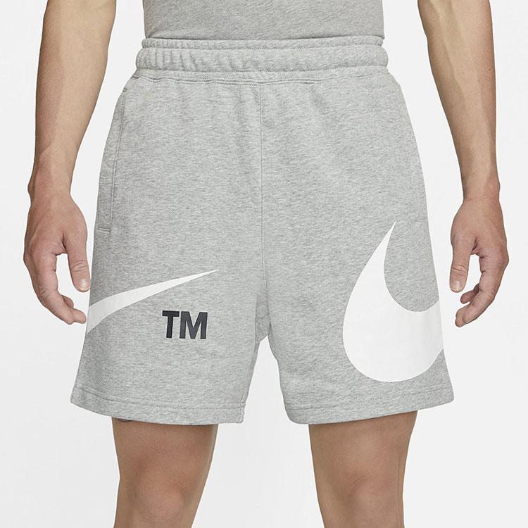 Nike Спортивная одежда Swoosh Logo Средняя посадка Эластичный полиэстер хлопок Повседневные шорты Мужские плавки Серый DD5998-063