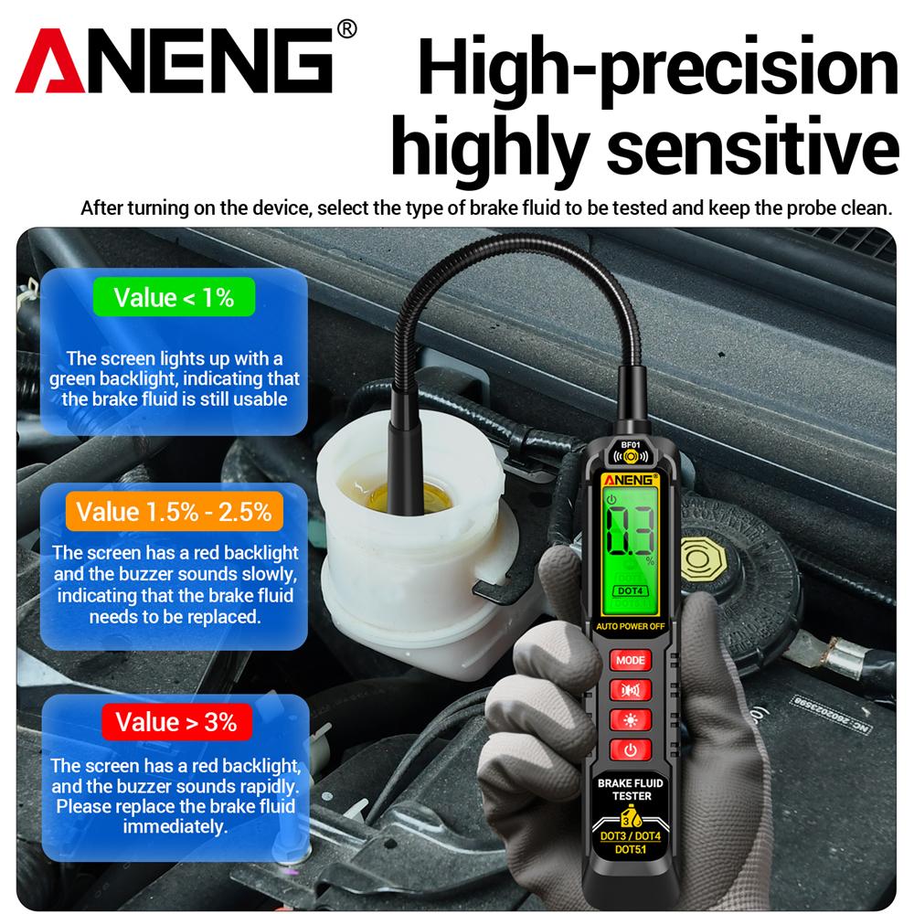 Portable Auto Electrician Kit ANENG BF01 Brake Fluid Tester Car Relay RT01 Voltage Tester 12V/24V Relay Detector 4/5 PinBrake Oil  Analyzer Test Tools