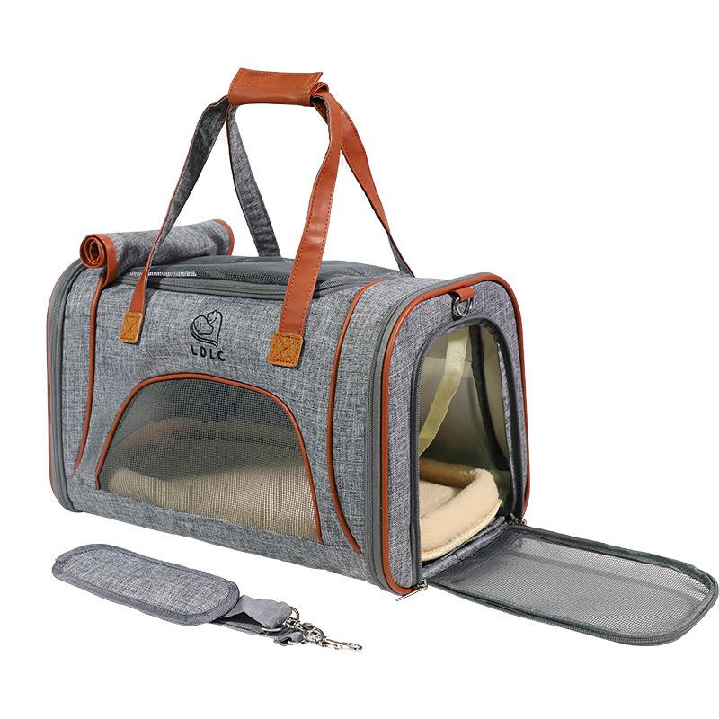 Pet bag aviation license to go out portable folding cat bag high-end travel car dog bag breathable messenger