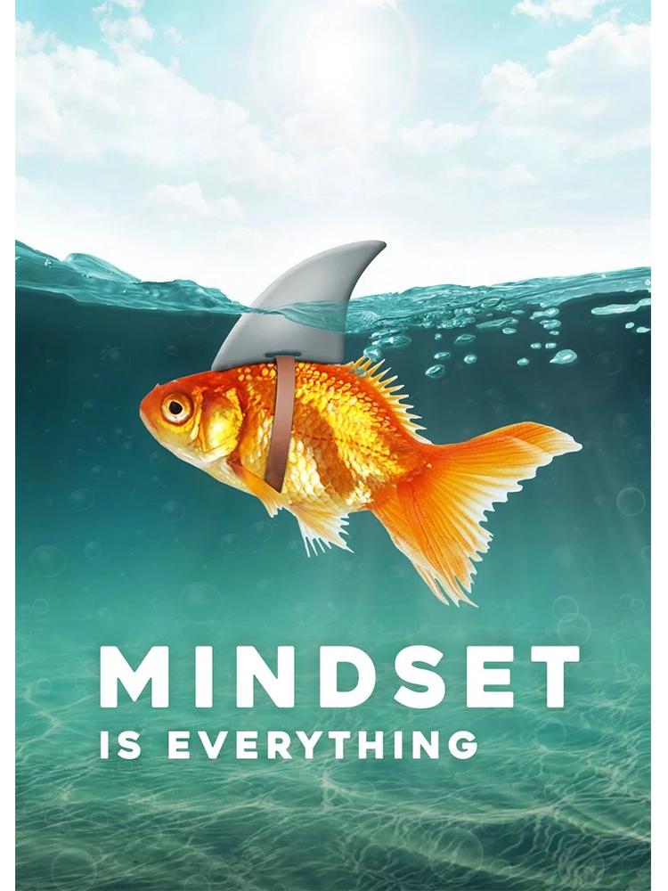 Motivational Quote Mindset Is Everything Shark Fish Poster Print Canvas Painting Inspirational Nordic Wall Art Room Home Decor
