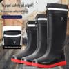 Men's High, Medium, and Low Night Reflective Rain Boots for Safe Travel, Security Duty, Mining, Fishing, and Water Activities.