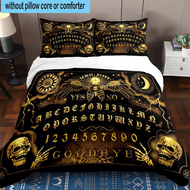 Ouija Board Spirit 3pcs Bedding,Including 1pc Duvet Cover And 2pcs Pillowcases Perfect for Christmas,Ideal for Bedroom, Dormitory