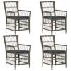 Garden Chairs 4 Pcs Grey Poly Rattan