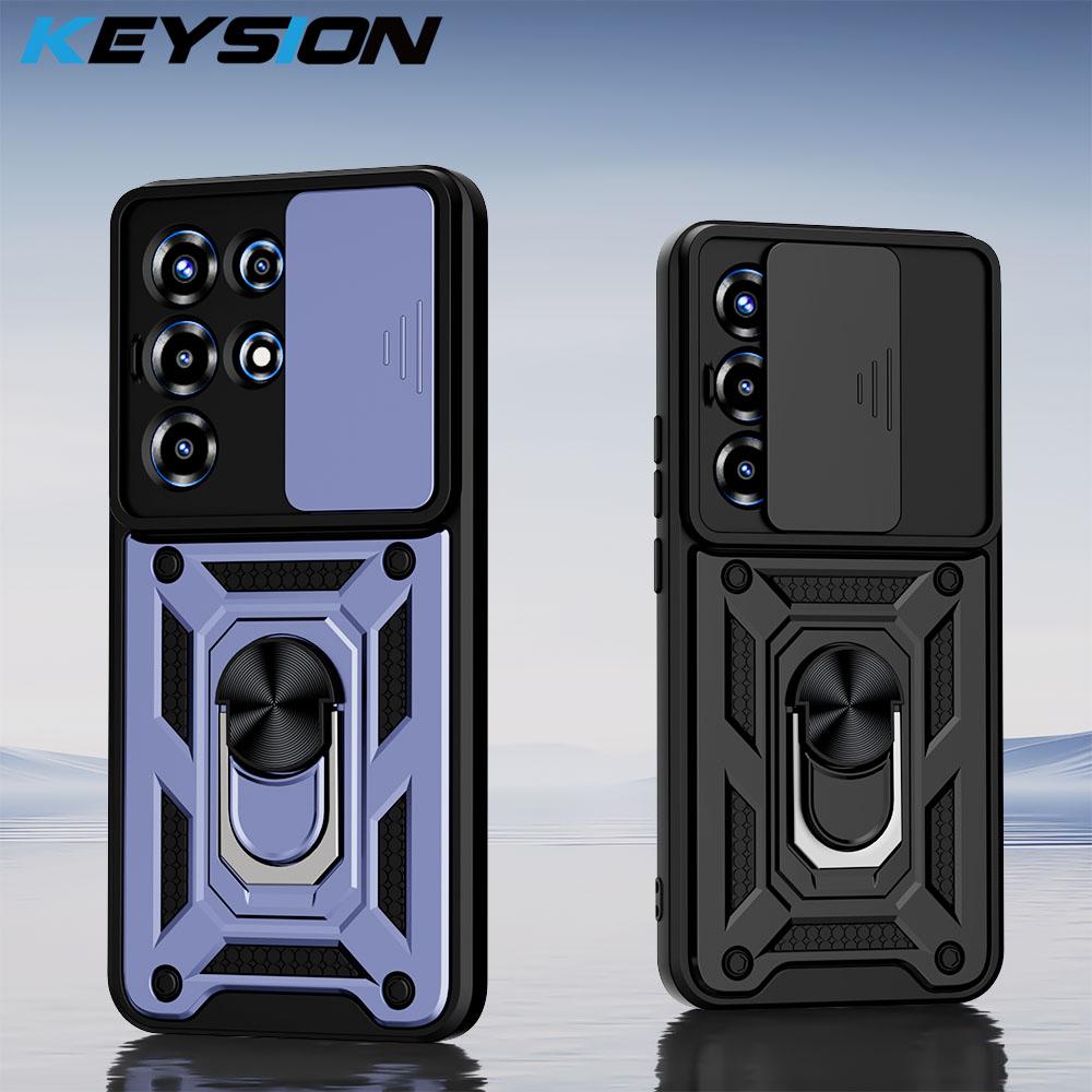 KEYSION Ударопрочный бронированный чехол для Itel SUPER 26 Ultra с кольцом-подставкой для защиты объектива камеры, чехол для телефона для Itel S26 Ulltra