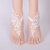 Bridal Wedding Foot Chain Lace Anklet White Barefoot Sandals Beach Jewelry Shoe Floral