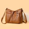 2025 Новая модная женская сумка, большая вместительная сумка-мессенджер из мягкой кожи, водонепроницаемая и легкая, с несколькими карманами, простая универсальная сумка через плечо