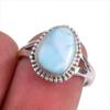 Natural Republic Larimar Gemstone 925 Solid Silver Jewelry Ring Size 6.5 T1v83
