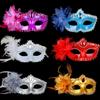 Sexy Diamond Venetian Mask Venice Feather Flower Wedding Carnival Party Performance Purple Costume Sex Lady Mask Masquerade