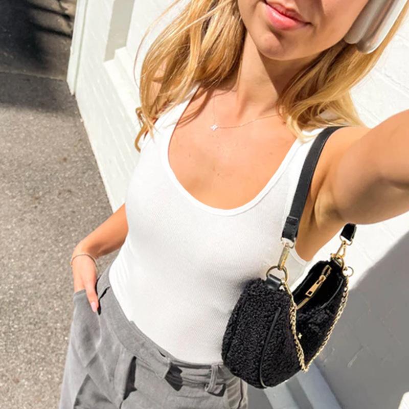 New Style Women's Sleeveless Tops U-neck Tight Cotton Ribbed I-shaped Vest Jumpsuit for Women