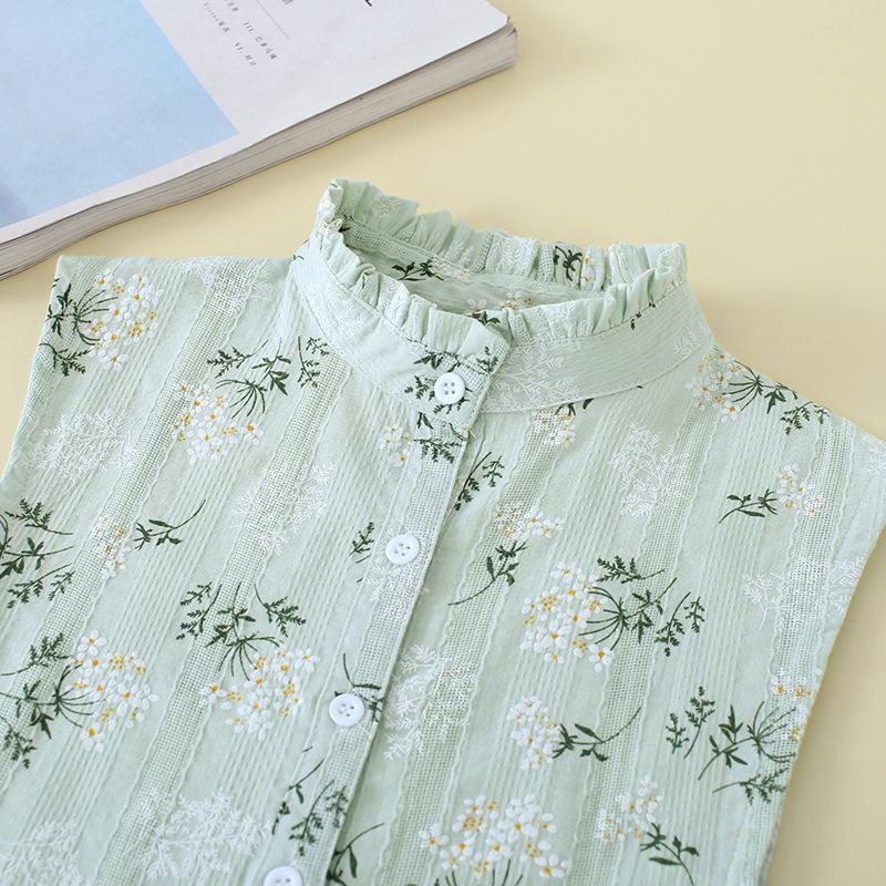Cotton Floral Fake Collar for Woman Detachable Collars Removable Neckwear False Collar Shirt Tie Half Shirt Decor Nep Kraagie